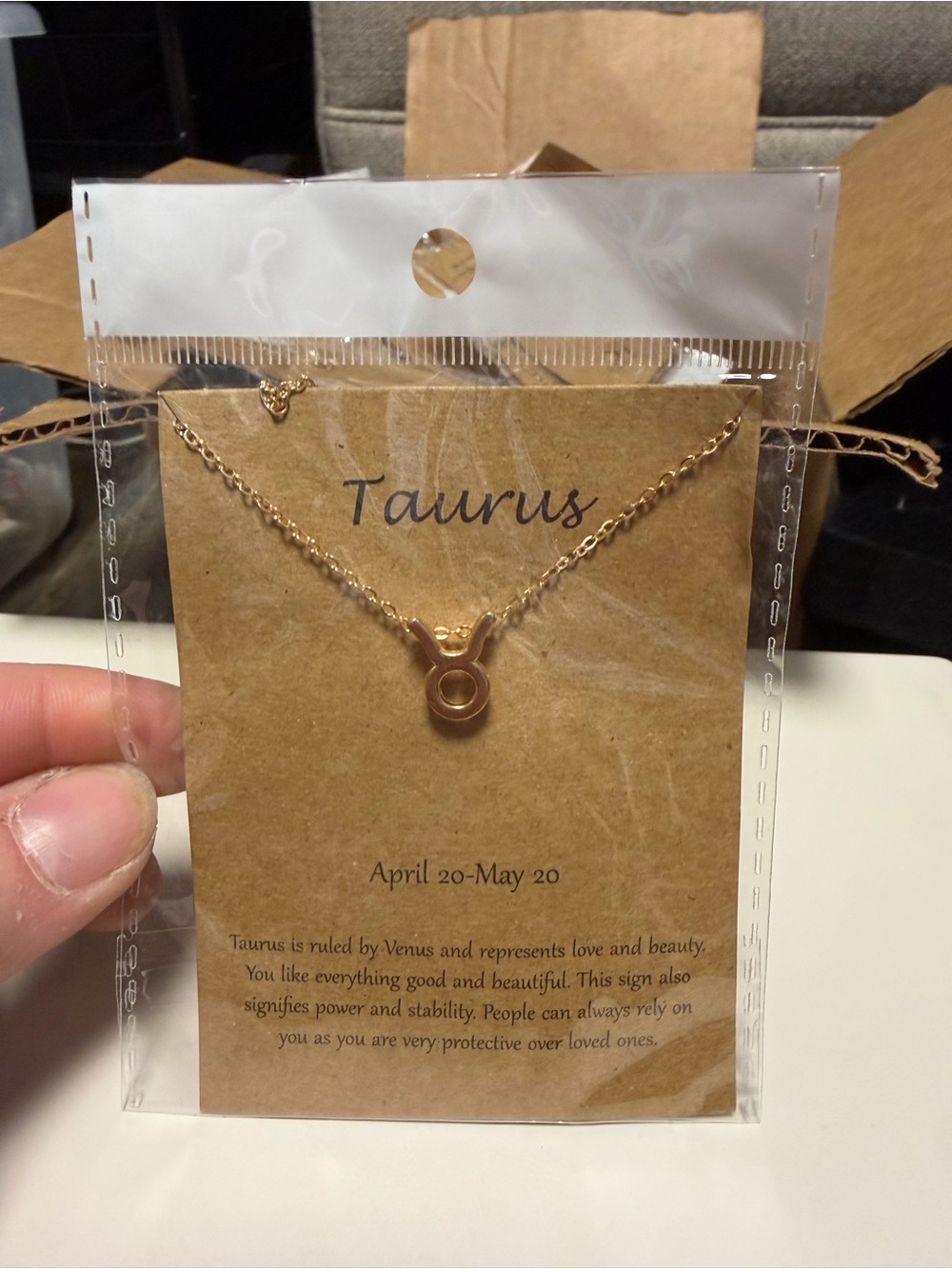 Taurus Zodiac Pendant Necklace - Gold